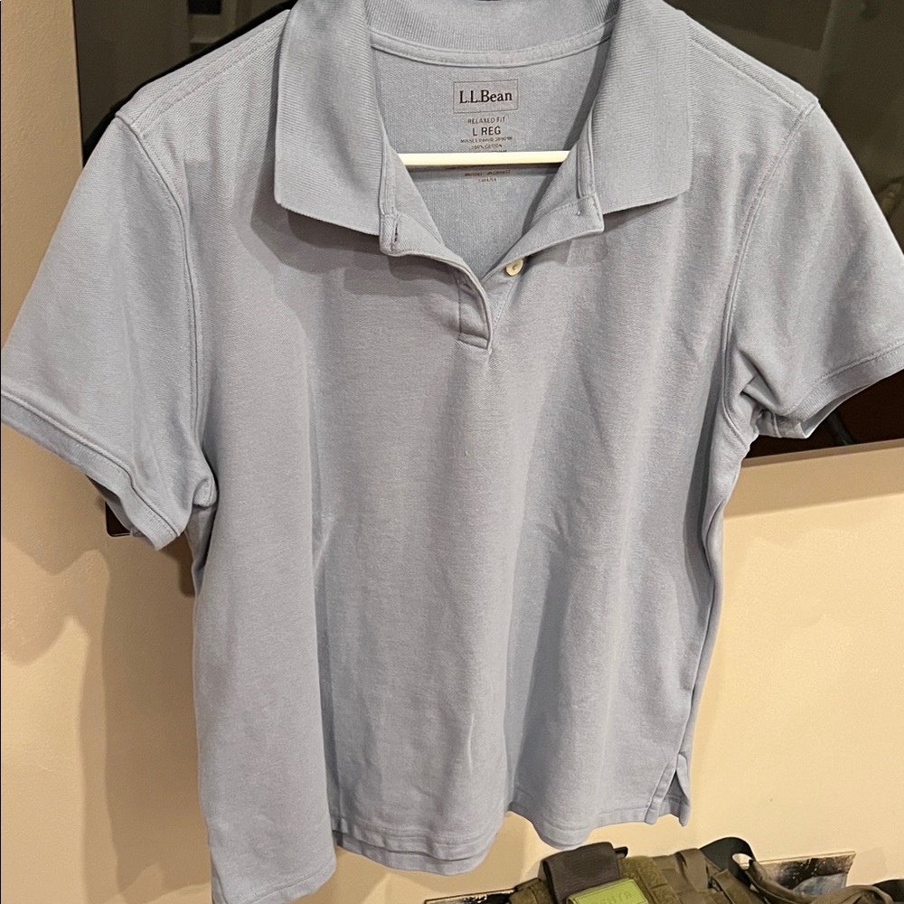 L.L. Bean Relaxed Fit, Sky Blue Polo Shirt, Size L Reg, Men’s
